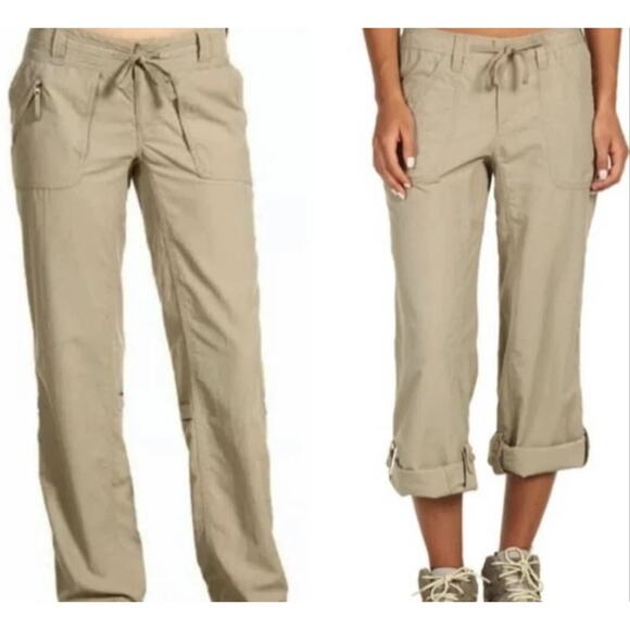 The North Face Horizon Tempest 12 Womens Roll Up Pants Capris Dune Beige Hiking - Picture 1 of 16